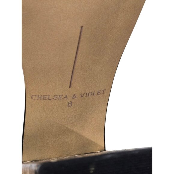 Chelsea & Violet Tara Womens Size 8 Snake Print Ankle Strap Peep Toe Sandals - Picture 8 of 8